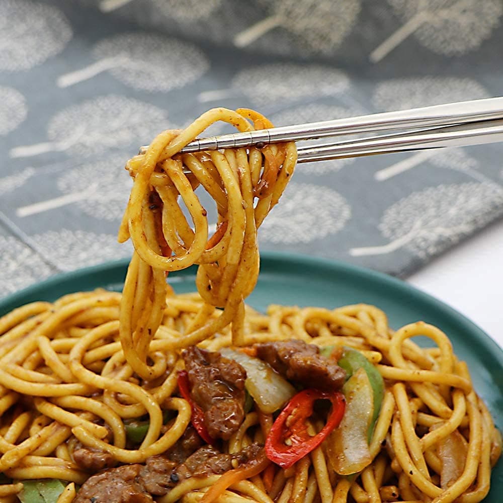 5 Pairs Reusable Metal Stainless Steel Chopsticks 2
