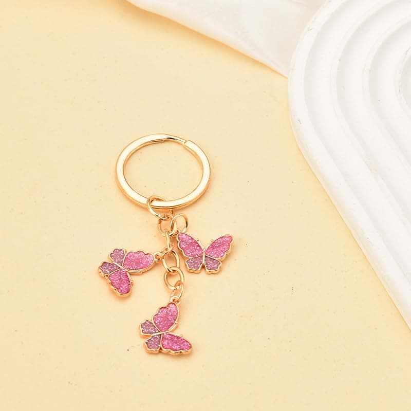 Sparkly Butterfly Keychain ( PINK )