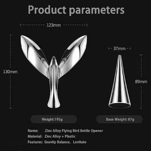 Balancing Bird Bottle Opener - 360° Rotating Flying Bird Beer & Soda Opener