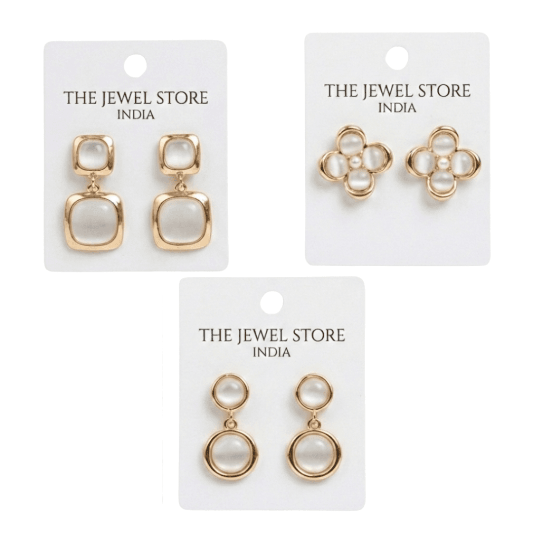 3 Piece Korean Earrings Set For Daily Use
