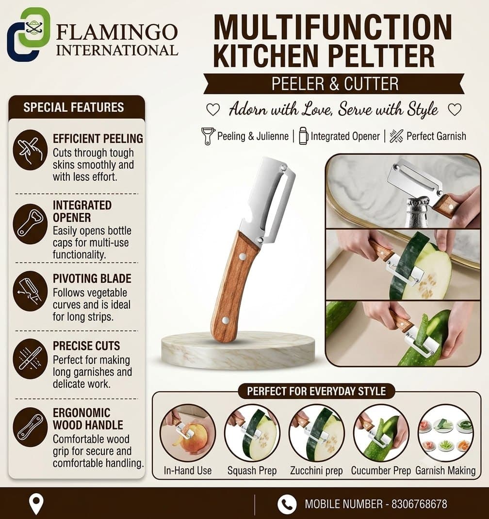 2 in 1 Vegetable Peeler With Wooden Handle