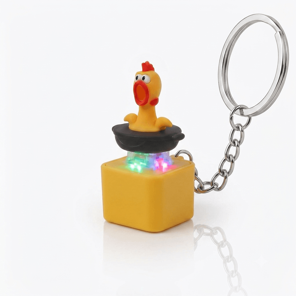 USB Chicken LED Light Keychain With Sound