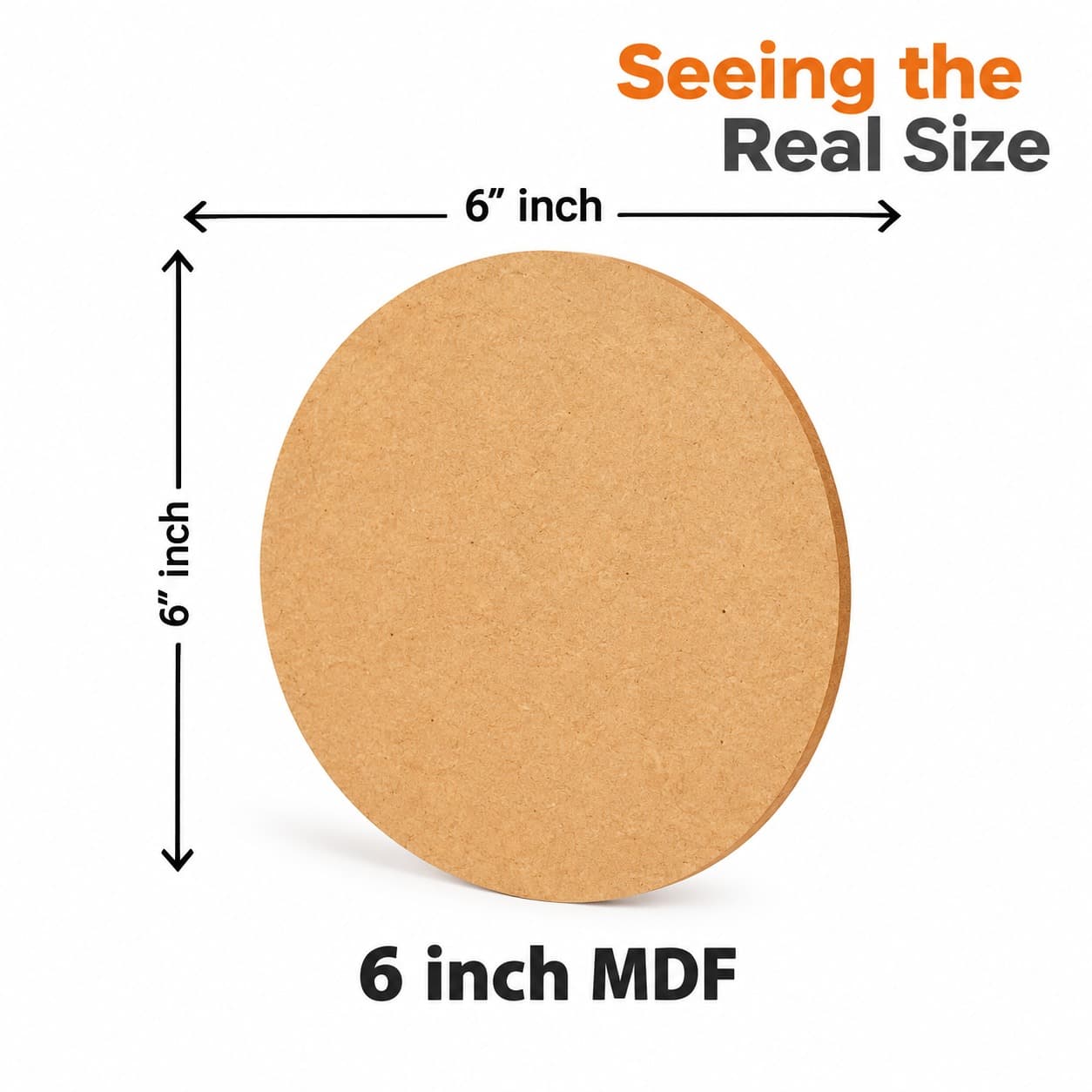 Premium MDF Round Cutouts for Art and Craft - 6 Inch PACK OF 8