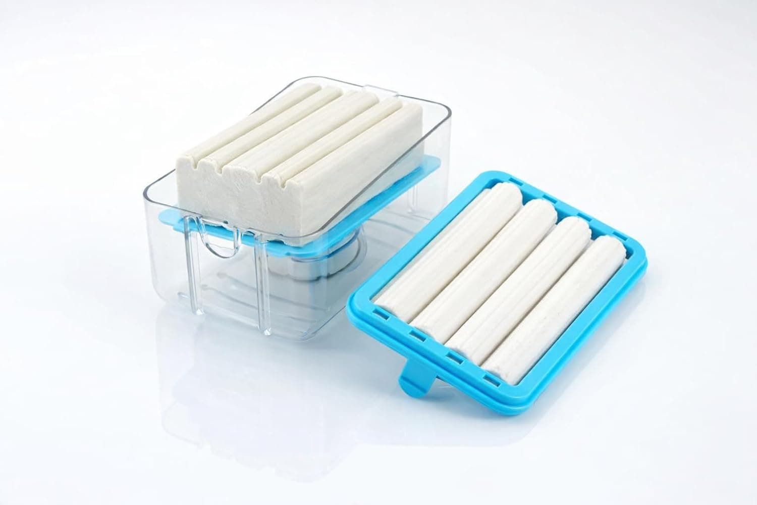 2-in-1 Soap Roller Dispenser with Drain Tray | Portable Soap Holder Box for Kitchen, Bathroom & Laundry | Soap Saver Case