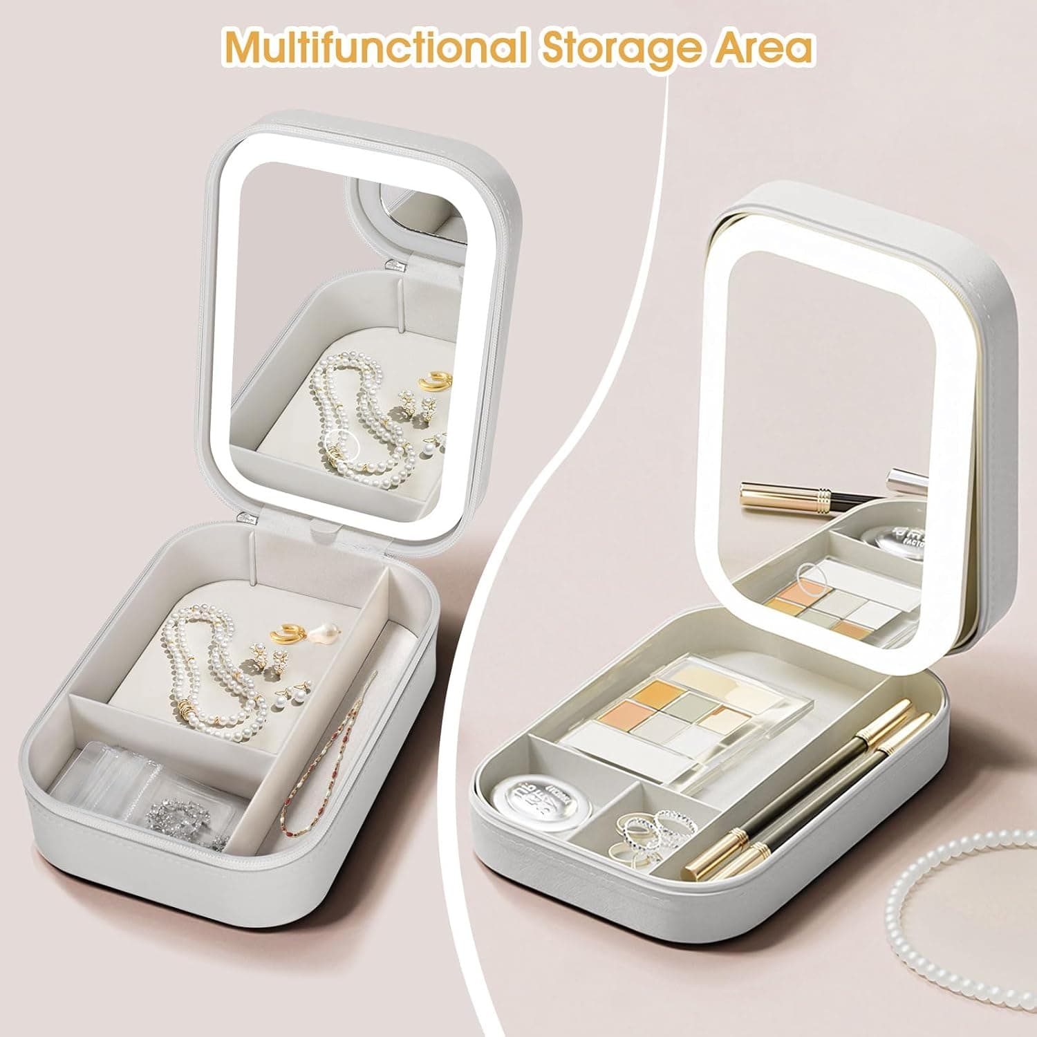 Portable LED Makeup Mirror Boxs with Light White