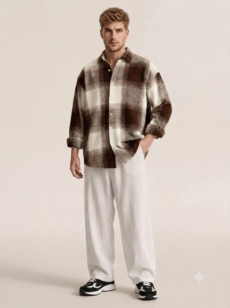 AROXX Men's Relaxed Fit Checked Overshirt
