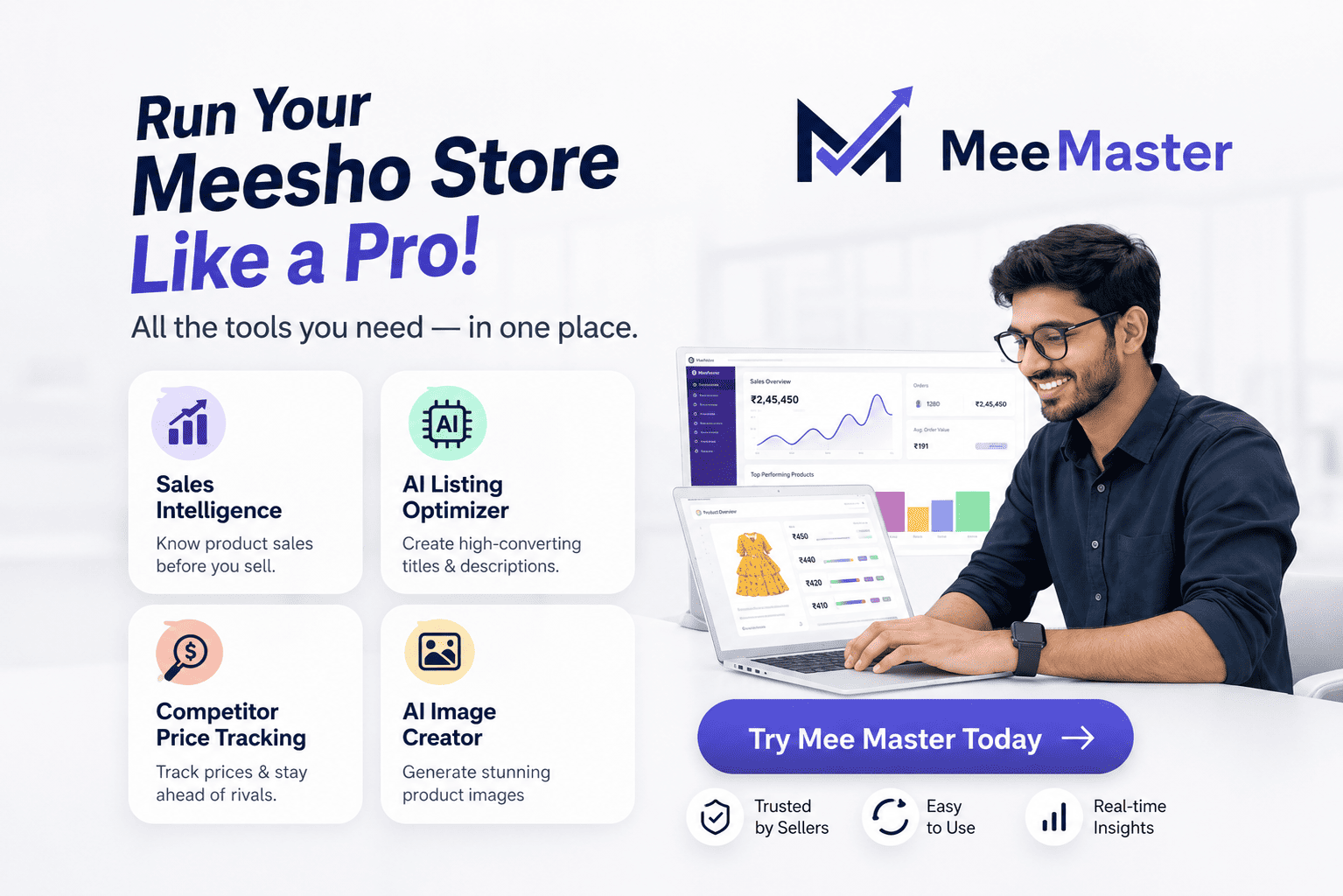 Meesho AI Listing Tool & Price Tracking Extension -- Mee Master